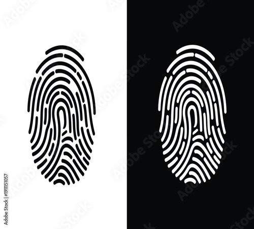 Fingerprint comparison on black and white backgrounds