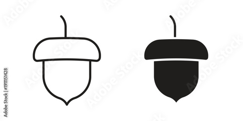 Oak nut icon. Vector Isolated Illustration for web design.