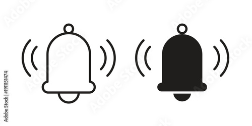Notification bell icon. Vector Isolated Illustration for web design.