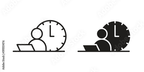 Office hours icon. Vector Isolated Illustration for web design.