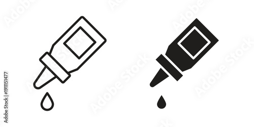 Oil dropper bottle icon. Vector Isolated Illustration for web design.