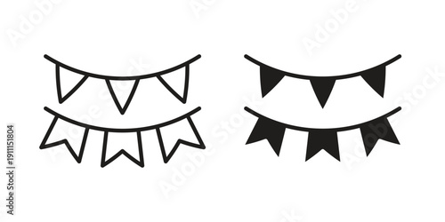 Party flag icon. Vector Isolated Illustration for web design.