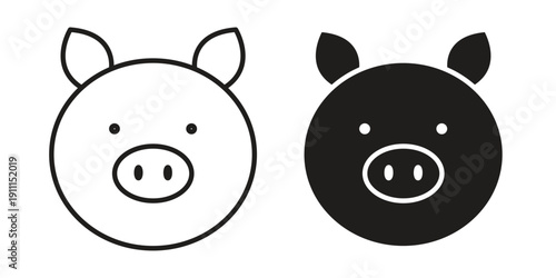 Pig icon. Vector Isolated Illustration for web design.