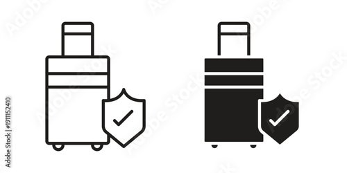 Protection of baggage icon. Vector Isolated Illustration for web design.