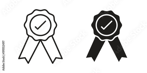 Quality certified badge icon. Vector Isolated Illustration for web design.