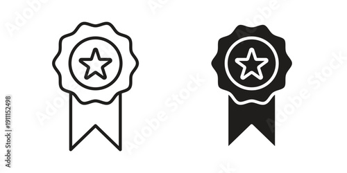 Quality Guarantee Icon design silhouette and line art style on white background