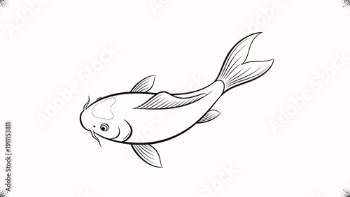 Elegant illustration of a koi fish on white background vector art