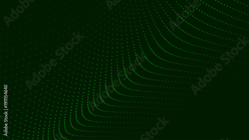Abstract background of moving particles. Futuristic dotted wave. Big data. 3D vector illustration.