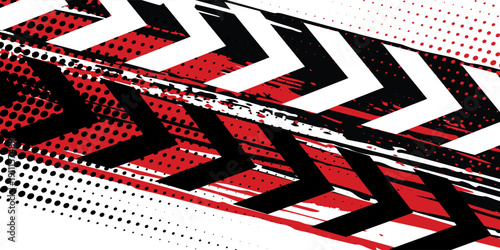 Exclusive sports racing car livery design with red and black color combination, for universal medium size, eps10 vector ready to print.