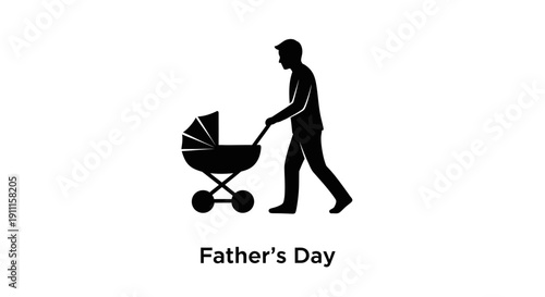 Father walks with baby stroller on yr (11) day