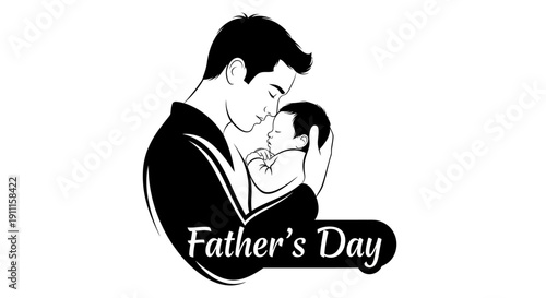 Father tenderly hugging child on Father's Day