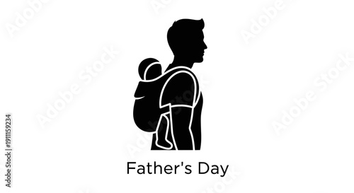 Man carries baby on back on Father's Day