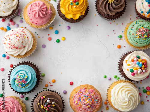 background of cupcakes and pastries