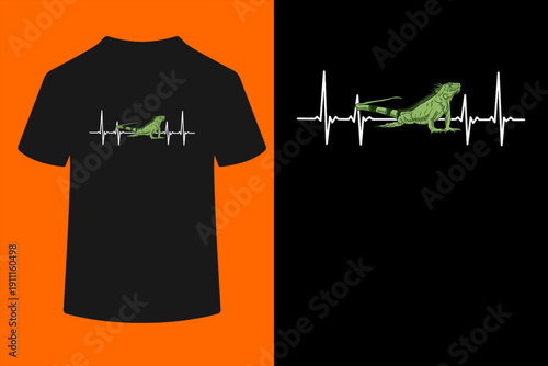Iguana Lizard Heartbeat T-Shirt
