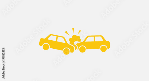 Car accident illustration collision of vehicles on white background