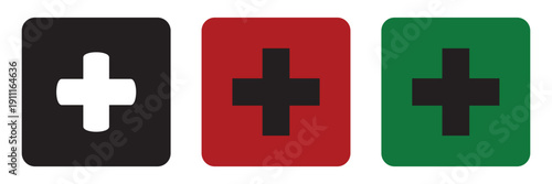 Medical Cross, First aid medical sign flat icon 