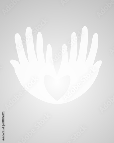 Corazón manos blancas personalizable.