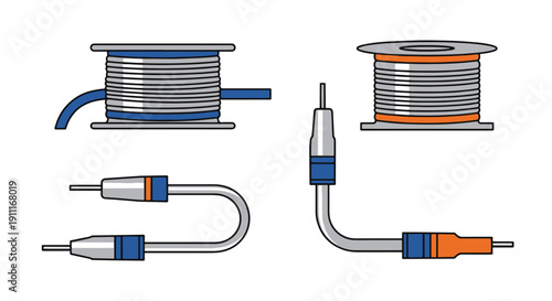 Solder Wire Line art luxury color outline design