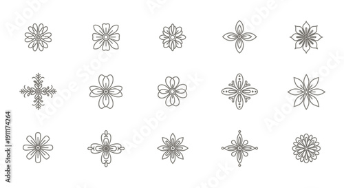 Set of vector floral elements