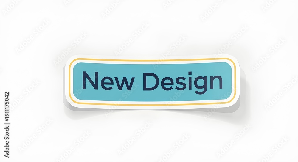Fototapeta premium New Design Label with Blue and Yellow Borders