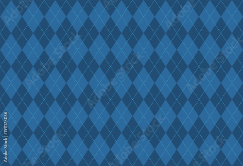 Argyle pattern seamless background in denim blue for tablecloths and wallpaper