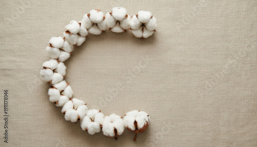 Organic Cotton Arranged In Letter Shape