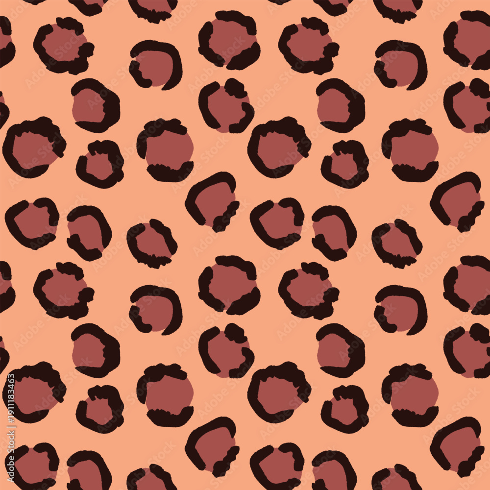 Fototapeta premium Abstract modern leopard seamless pattern. Animals fashion trendy background. Color decorative vector illustration for print, fabric, textile. Modern ornament of stylized skin.