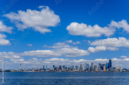 Seattle skyline looking east across Puget Sound from West Seattle