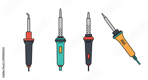 Soldering Iron Line luxury color outline design