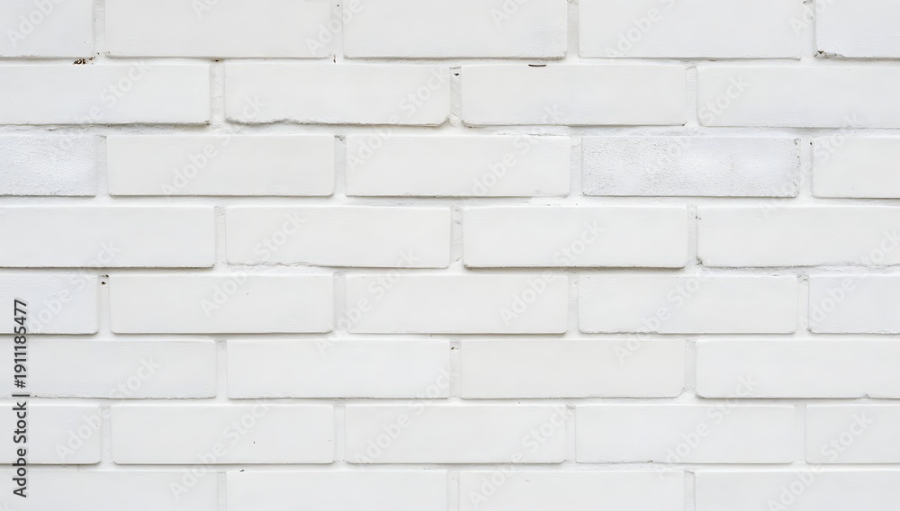 Fototapeta premium White painted brick wall shows texture and pattern in a simple, clean design