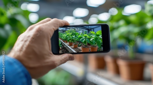 Farmers capturing the beauty of potted plants through smartphone lens