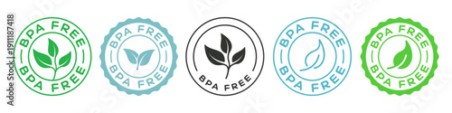 Set Of Bpa Free Icon Signs Vector Design.