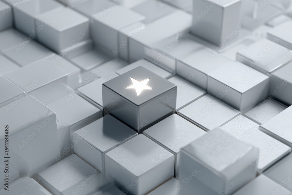 Obraz premium A modular grid environment with a star icon