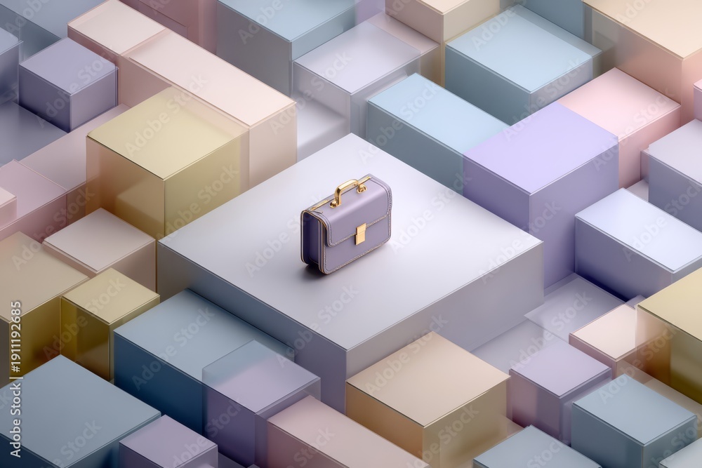 Obraz premium A modular grid environment with a briefcase icon