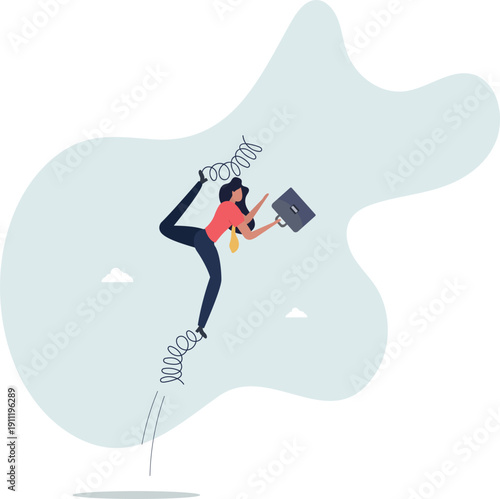 Business efficiency booster, increase productivity and increase performance, innovation and business advantage concept.person's life situation and his activities.