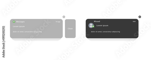Push notification mockup. Smartphone sms messages or push notifications.