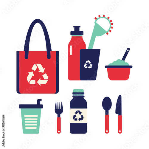 Eco-friendly reusable items for sustainable living.