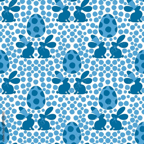 Easter eggs seamless rabbits pattern for fabrics and linens and kids clothes print and spring party accessories