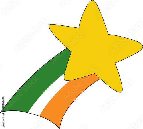 Fotografie St Patrick's Day shooting star, star clipart, shooting star clipart