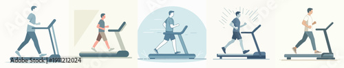 Vector Illustration of a Man Running on a Treadmill