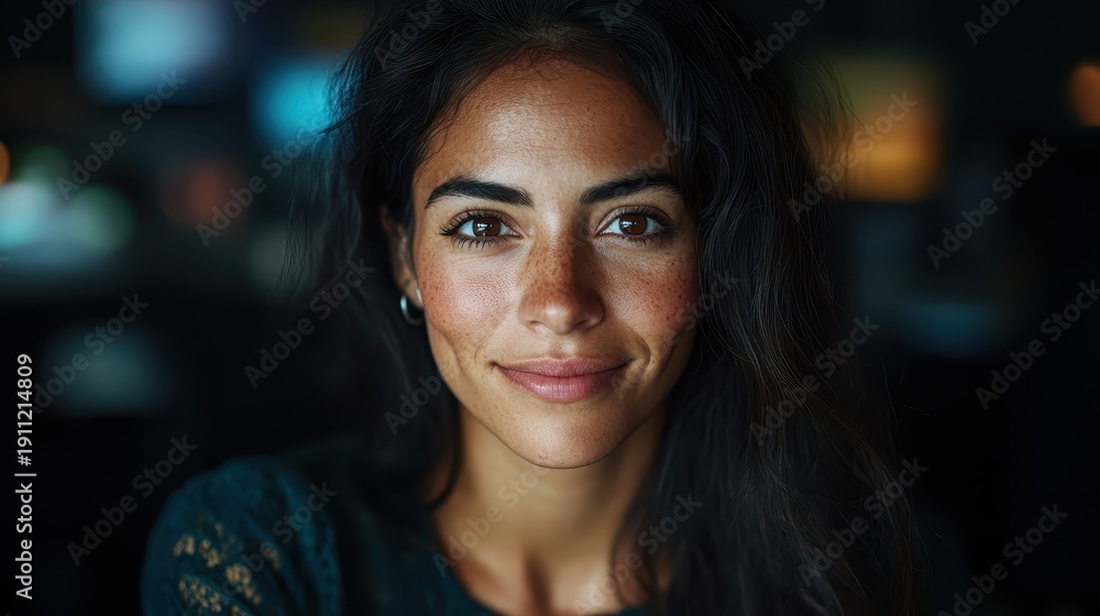 Obraz premium Portrait of a confident young Hispanic professional smiling in her office