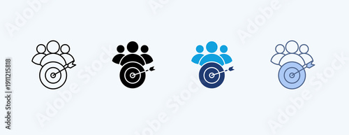 Audience Targeting Multiple Icon Illustration Vector
