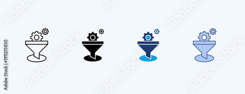 Marketing Funnel Multiple Icon Illustration Vector