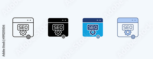 Seo Optimization Multiple Icon Illustration Vector