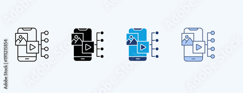 Content Distribution Multiple Icon Illustration Vector