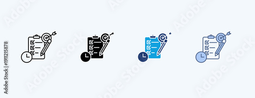 Campaign Planning Multiple Icon Illustration Vector