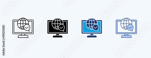 Online Presence Multiple Icon Illustration Vector