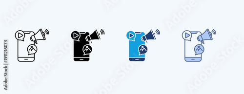 Content Promotion Multiple Icon Illustration Vector