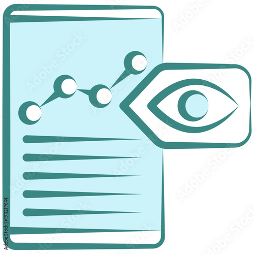 Ad Impression Hand Drawn Dual Tone Color Icon, Mini Illustration For Modern Concept, Ui, Ux Web And App Development. Related To Seo And Online Marketing.