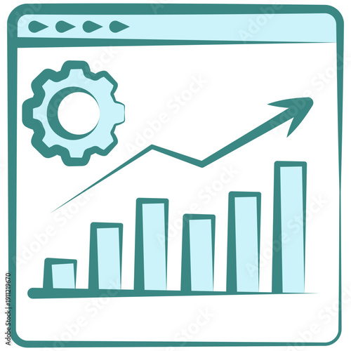 Performance Hand Drawn Dual Tone Color Icon, Mini Illustration For Modern Concept, Ui, Ux Web And App Development. Related To Seo And Online Marketing.